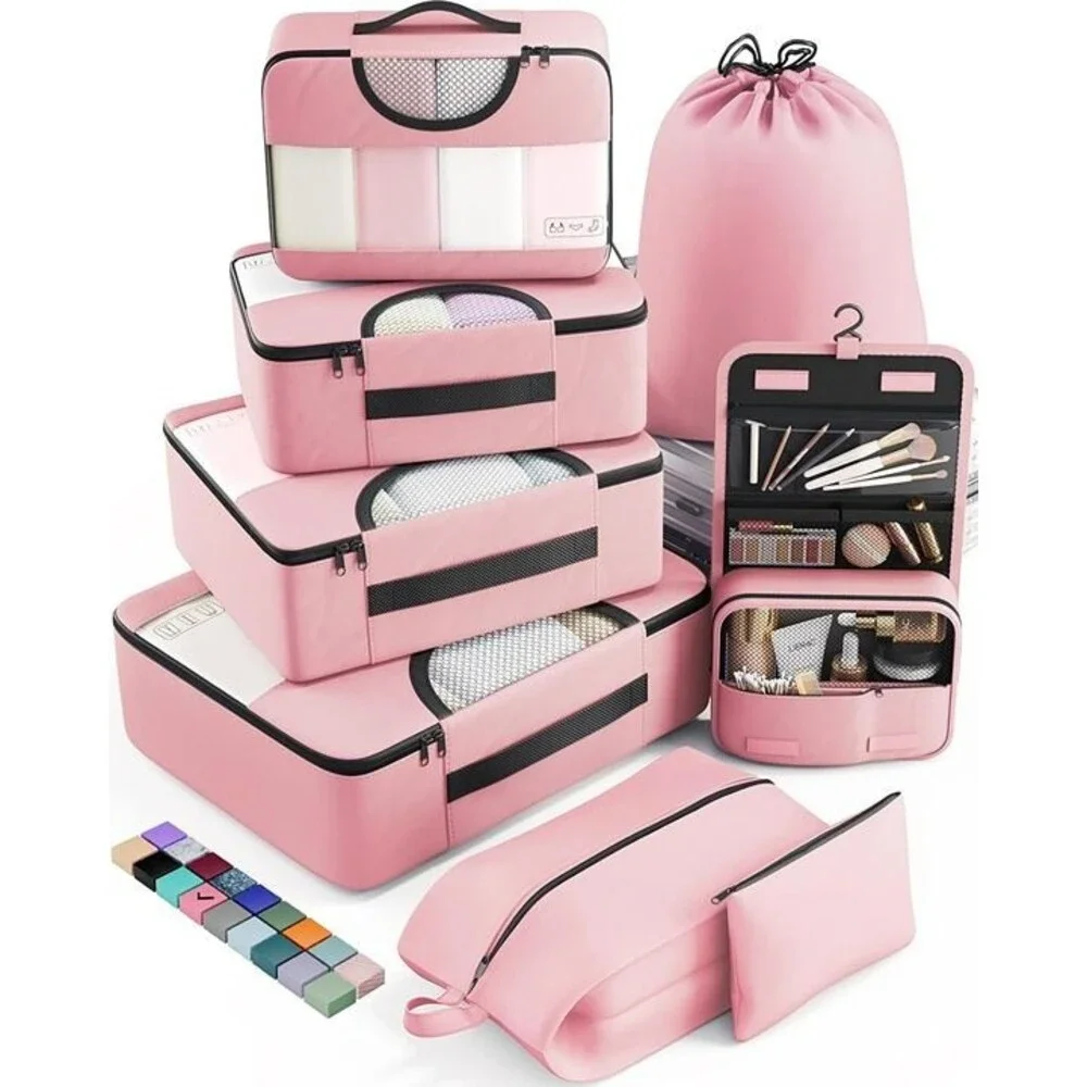 8 Set Packing Cubes for Travel Essentials,